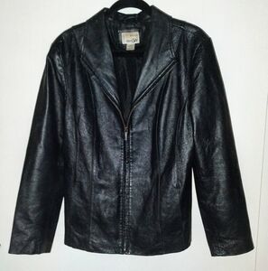 East 5th Women's Black Leather Zip Up Jacket W/Pockets Size L